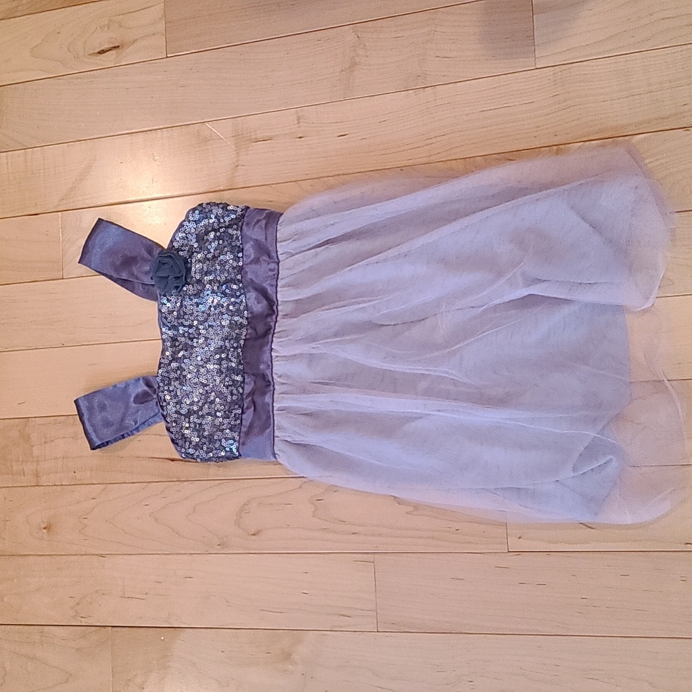 Girls Elegant Gray Dress Size 7/8